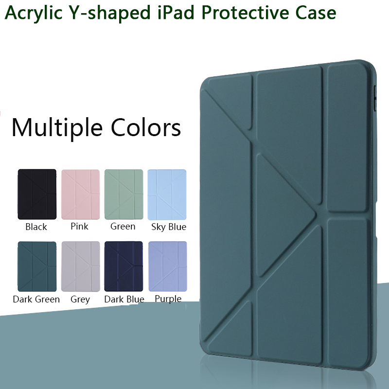 For Ipad 10 Acrylic TPU Y-fold Multifunctional Protective Case For IPad 7 8 9 10.2 Case Tablet Sleeve Pro11 12.9