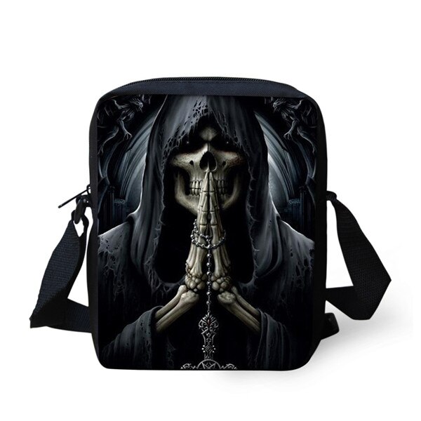 INSTANTARTS 3D Vintage Schedel Print Mannen Kleine Cross Body Bags Brand Tas Hoge Qualilty Halloween Handtassen: C4203E