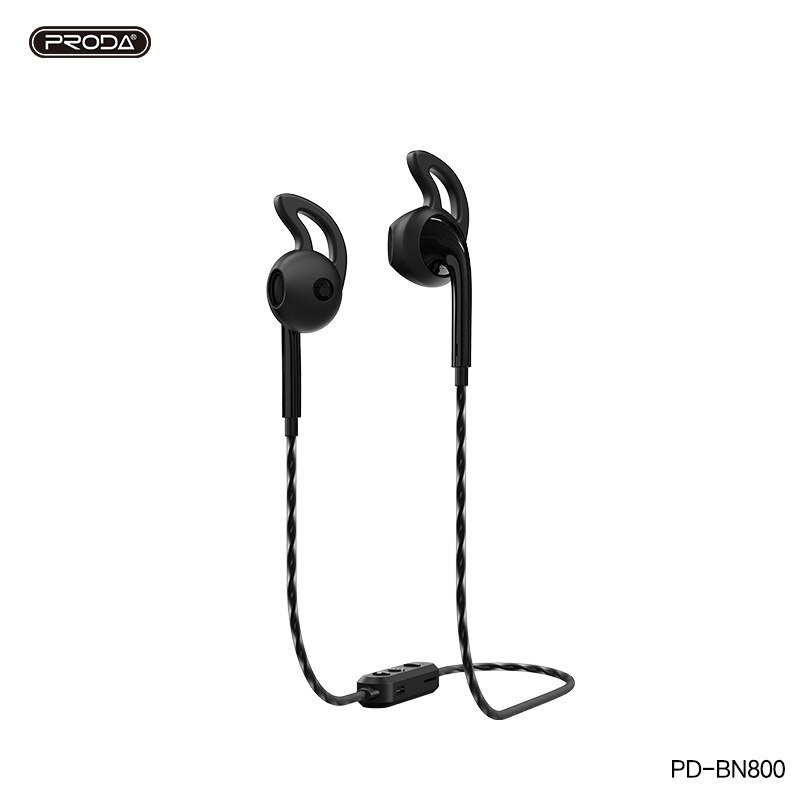 PRODA-auriculares inalámbricos con Bluetooth 5,0, cascos deportivos de con nueva personalidad, PD-BN800, tarjeta montada en el cuello: Negro