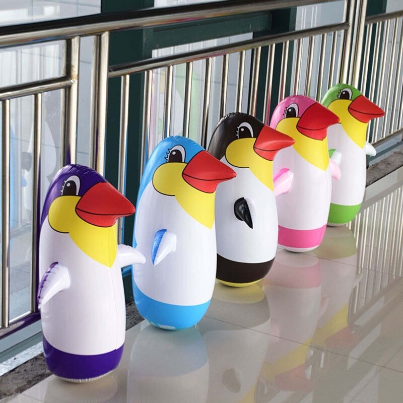 36cm/45cm/70cm PVC Inflatable Toy Lifelike Cartoon Penguin Tumbler for Children Kids Swimming Pool Beach