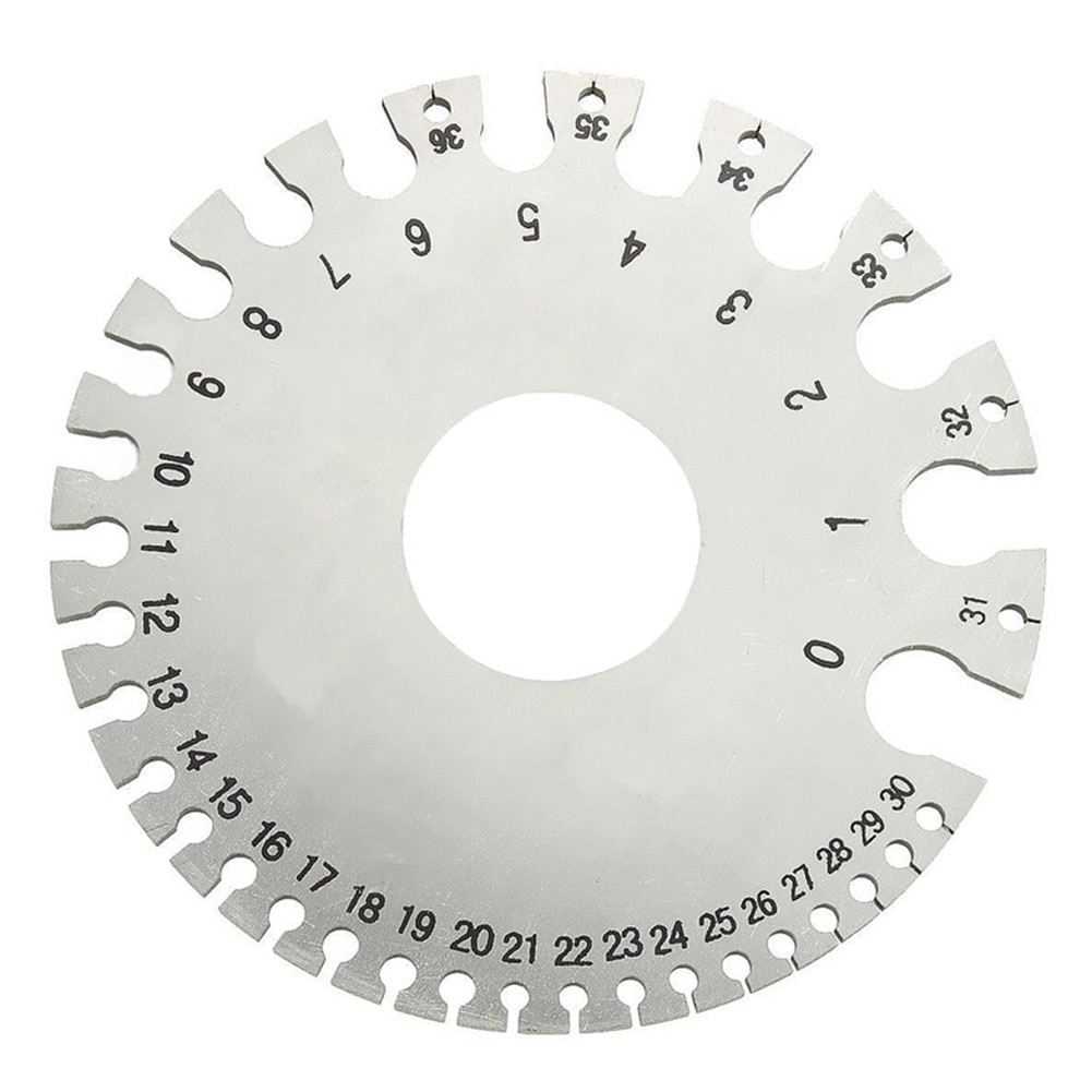 Hoge Nauwkeurigheid Rvs Lassen Inspectie Meetinstrument Draagbare Awg Swg Zilver 0-36 Ronde Dikte Diameter Draad Gauge