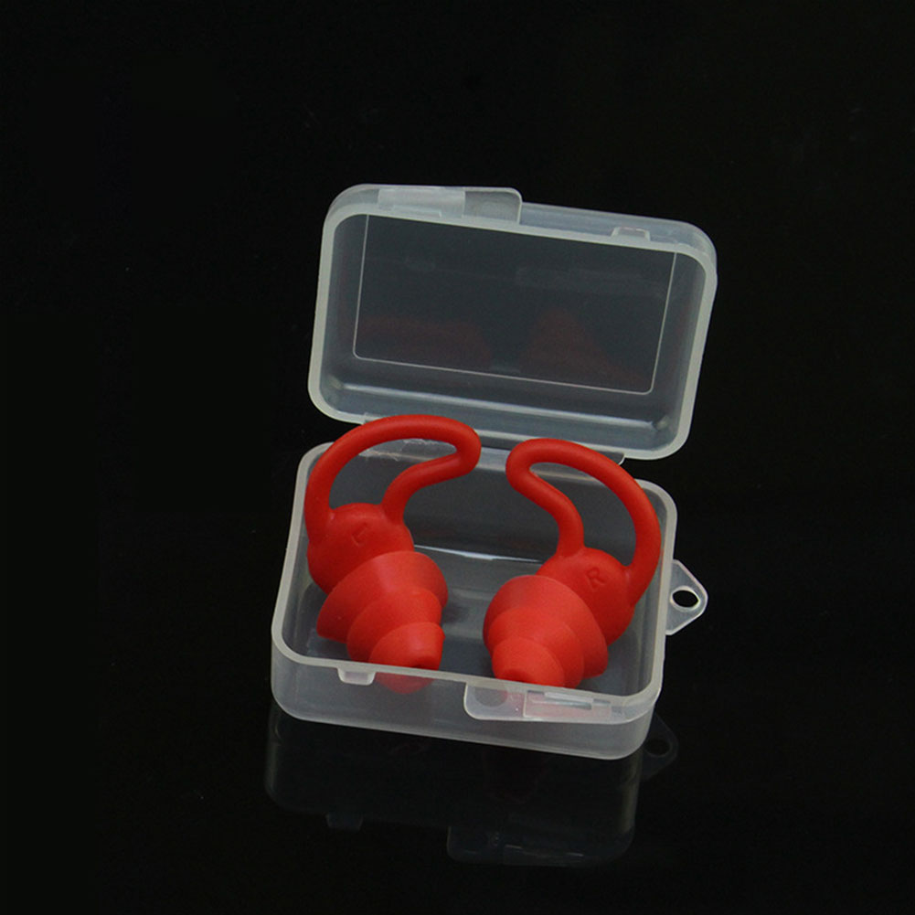 Soft Silicone Anti Noise Ear Plugs Sound Insulation Hear Protect Earplugs for Travel Swimming Sleep Noise Reduction Earplug: 02 Red
