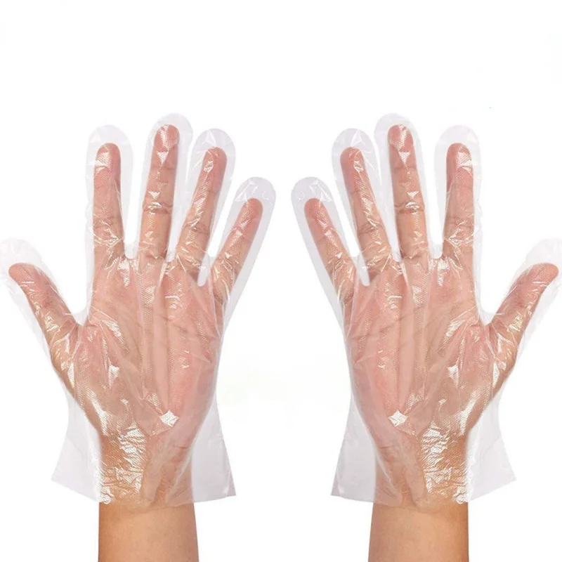 100st Clear Disposable Handschoenen - Voedselveilig PVC - Latex Vrij - Koken Schoonmaken BBQ Keuken: Rood