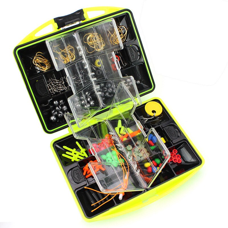 184Pcs Outdoor Vissen Tool Set Box Vissen Kralen Lokken Aas Jig Haak Wartels Visgerei Met 24 Compartimenten Fishing Accessoires doos: Default Title