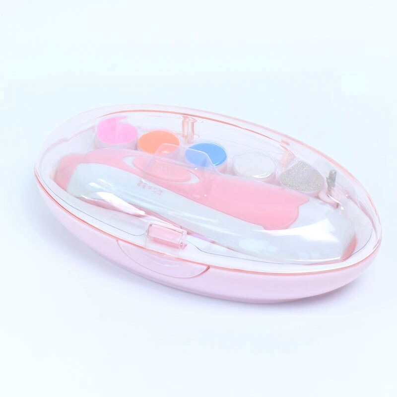 Electric Baby Nail Trimmer Manicure Pedicure Clipper Manicure Set Cutter Scissors Blue/Pink Baby Newborns Baby Care Kit: Pink