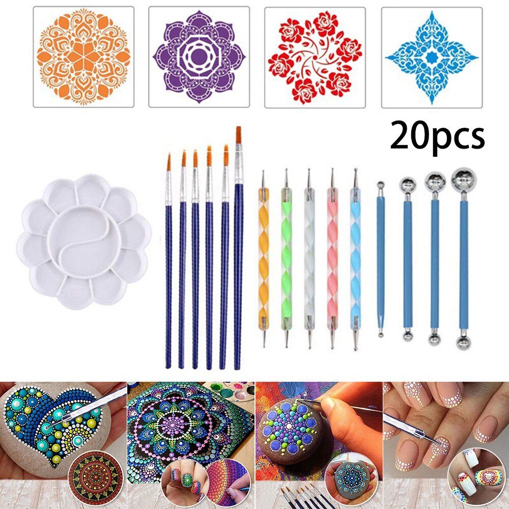 1 Set Mandala Dotting Tools Set Portable Multifunction Embossing Dot Kit Dotting Tool Set For Clay Pottery Craft Painting Rocks