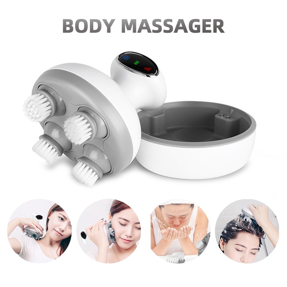 Masseur de cuir chevelu sans fil, masseur de tête imperméable avec pétrissage en profondeur des tissus pour la croissance des cheveux, nettoyage en profondeur et relaxation du Stress