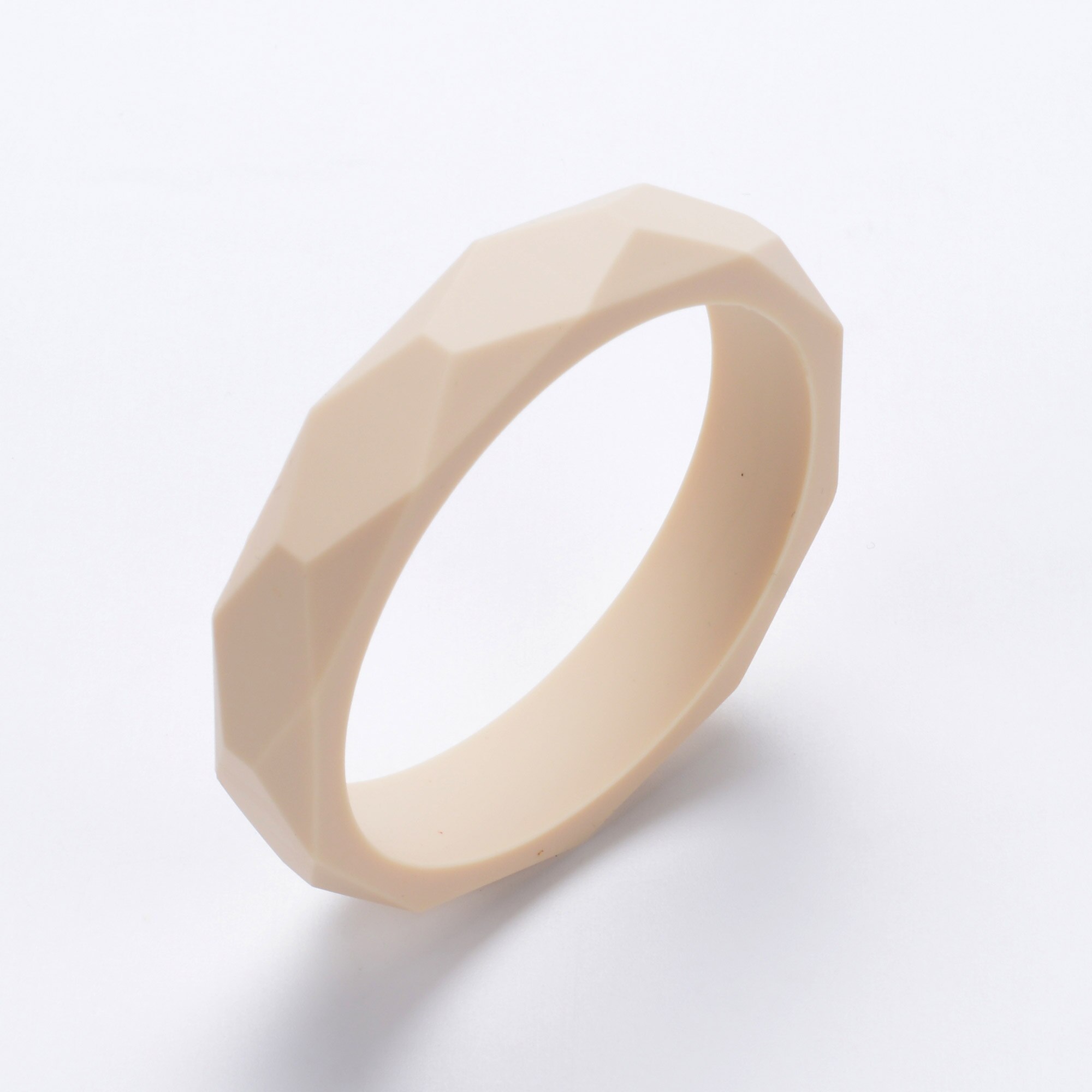 Lofca 1pc tandningsarmband silikon babyarmband bitring armband aldut storlek tuggleksak silikonpärlor amningssmycken: Navajowhite