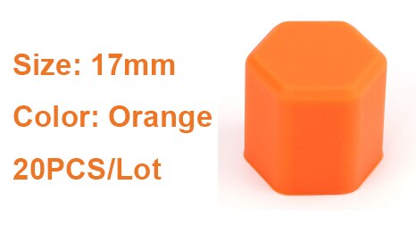 20pcs 17mm Decorative Silicone Car Bolt Caps Wheel Nuts Covers Practical Antirust Hub Screw Cap Protector for Car Accessories: Orange