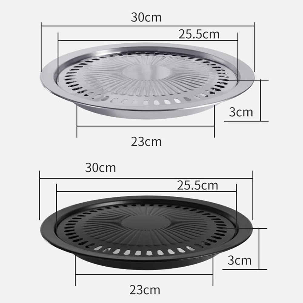 Parrillas antiadherentes coreanas para barbacoa, Cassette para horno, sartén redonda portátil antiadherente, fácil de limpiar, accesorios para exteriores, herramientas