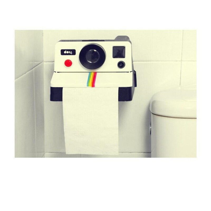 Retro Film Camera Shape Inspired Tissue Boxes Tube Toilet Roll Paper Holder Box Bathroom Accessories