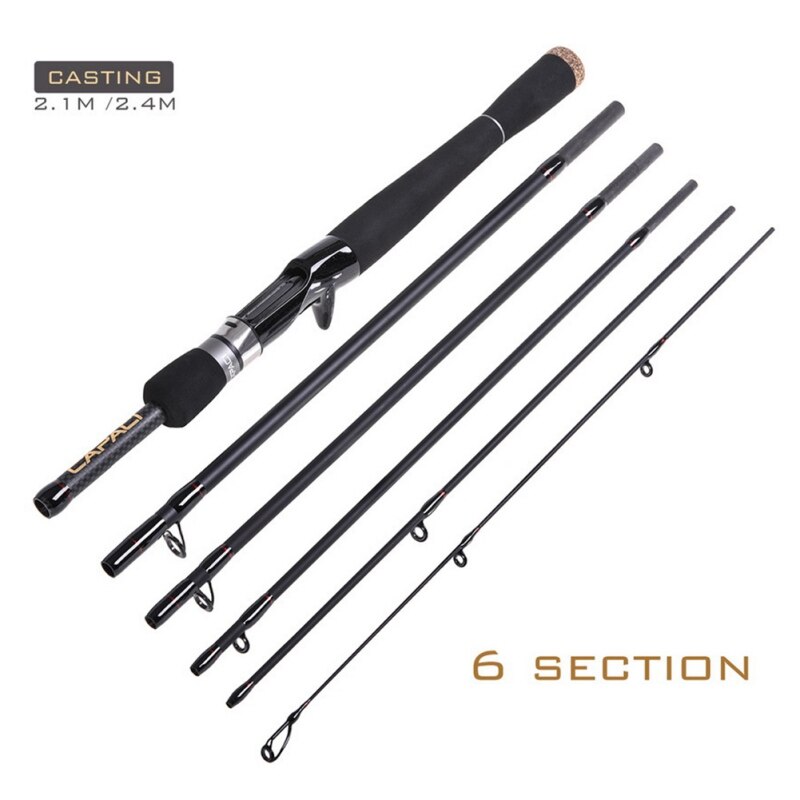 CAPACI Carbon Small Sea Pole Fiber Telescope Fishing Rod Travel Spinning Fishing Pole: C21