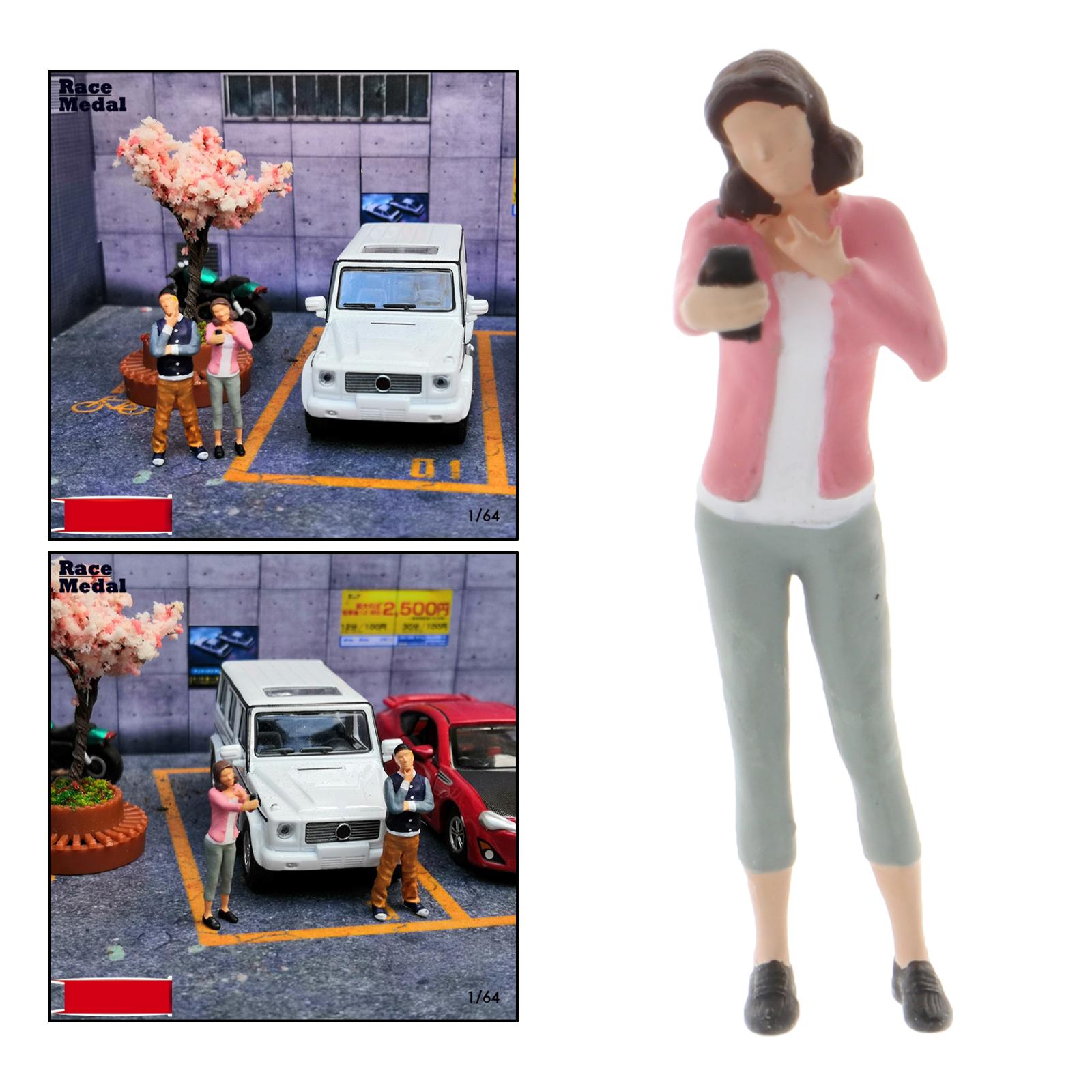 1:64 skala håndmalede miniature model figurer ung pige cool dreng layout diorama figurer tilbehør: Smuk pige 2