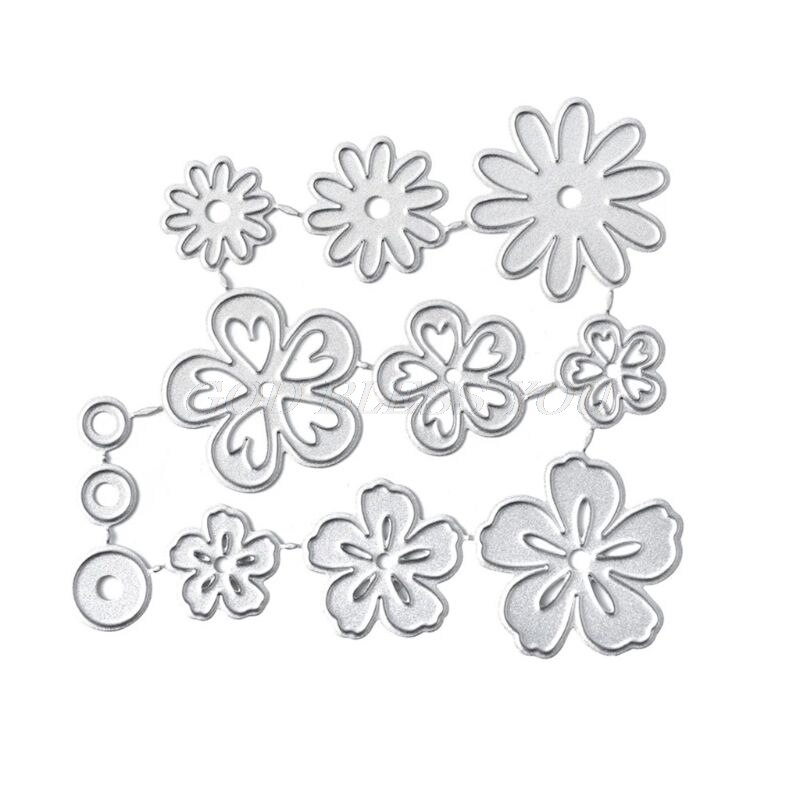 mini Fiori di Metallo di Taglio Muore stampino Scrapbooking FAI DA TE album di Bollo Carta di Carta