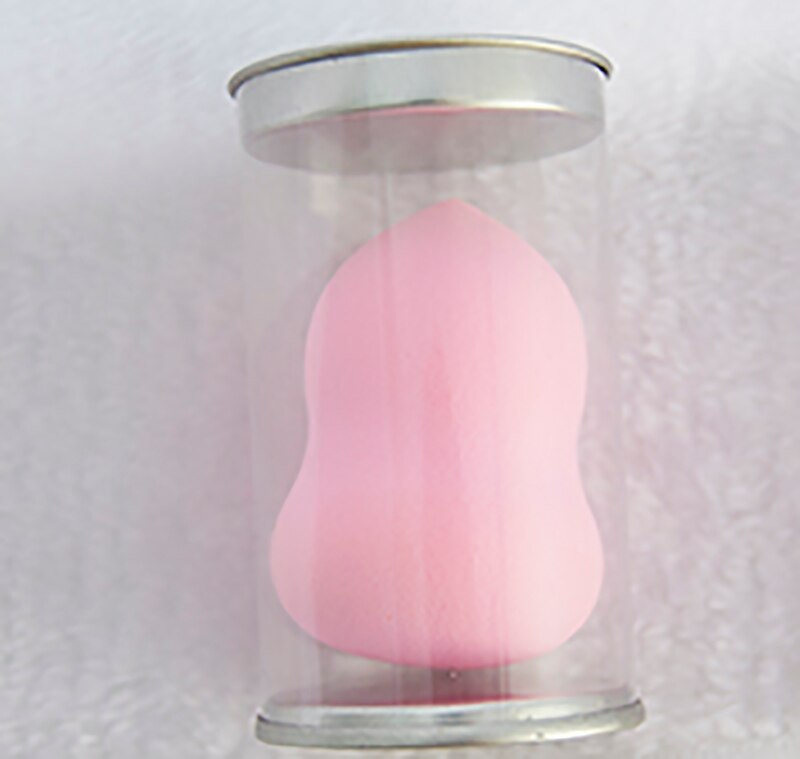 Kosmetisk puff 1 stk med sylinderboks individuelt pakkede sminkesvamper sett svamp puff multi-farge alternativer svamp sminkebørste: Rosa med eske