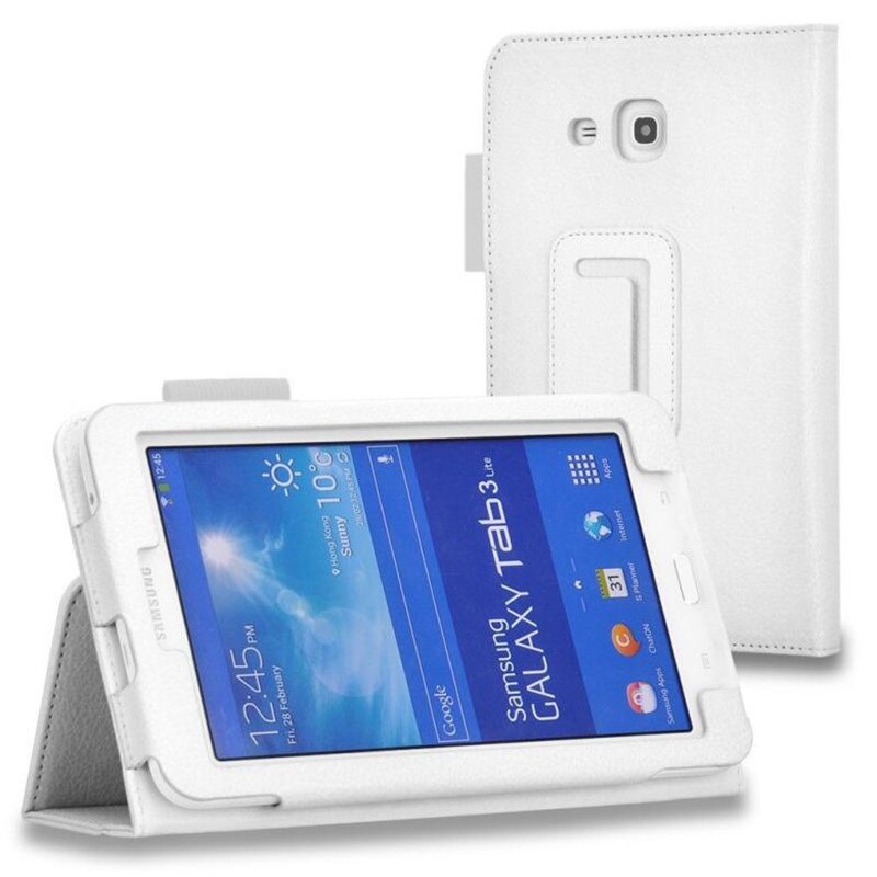 Voor Samsung Galaxy Tab 3 Lite 7.0 SM-T110 T111 T113 T116 Litchi Patroon Flip Pu Case Kan Opvouwbare Beugel tablet Cover