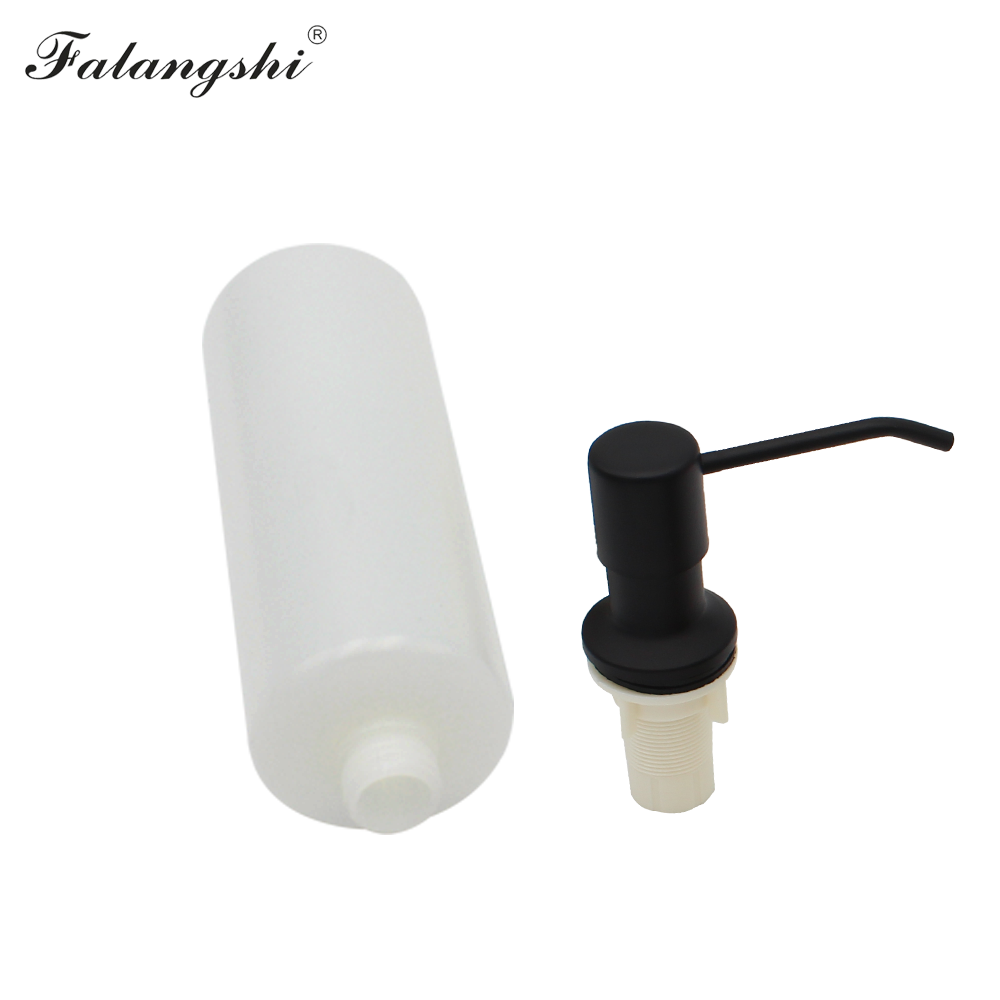 Stainless Steel 400ml Kitchen Sink Pump Soap Dispenser Deck Mounted Chrome/Brush/White/Black Dispenser for Liquid Soap WB8602: Black