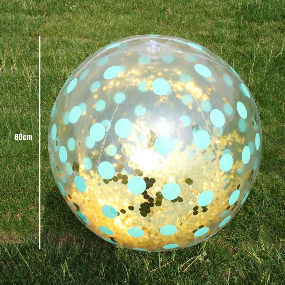 Opblaasbare Sequin Beach Bal Transparante PVC Water Bal Speelgoed voor Kids Volwassenen Mooie Gouden Confetti In Deze Bal