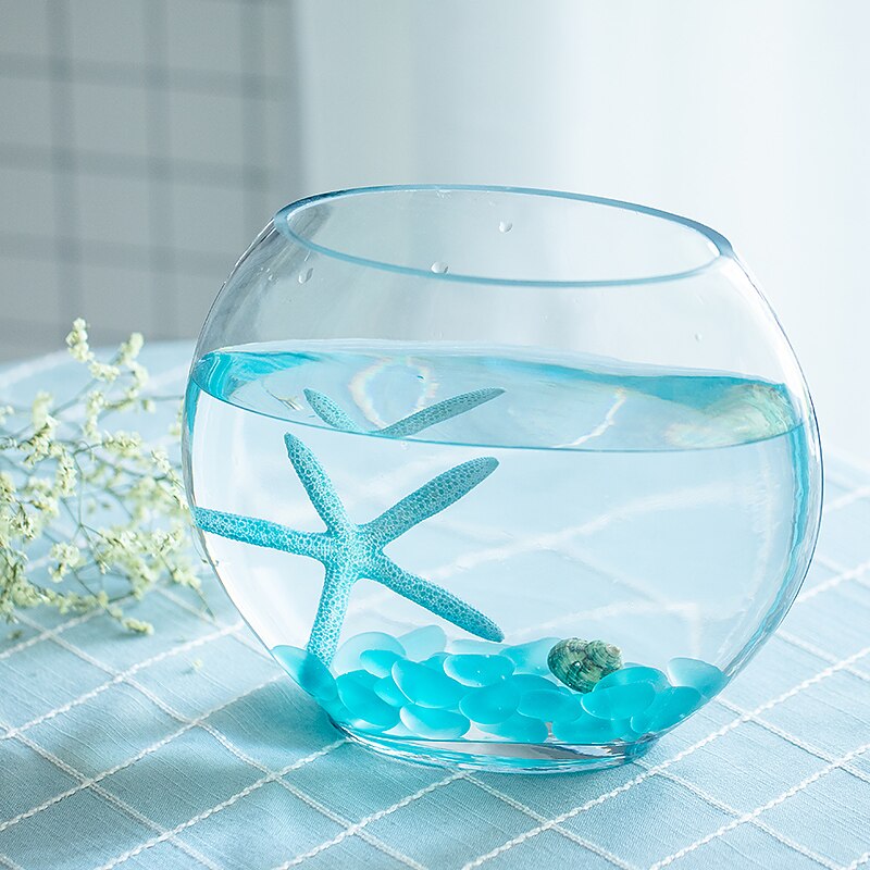 Mini Aquarium en verre plat Transparent ovale, accessoire décoratif pour bureau, Mini Aquarium, ZA210