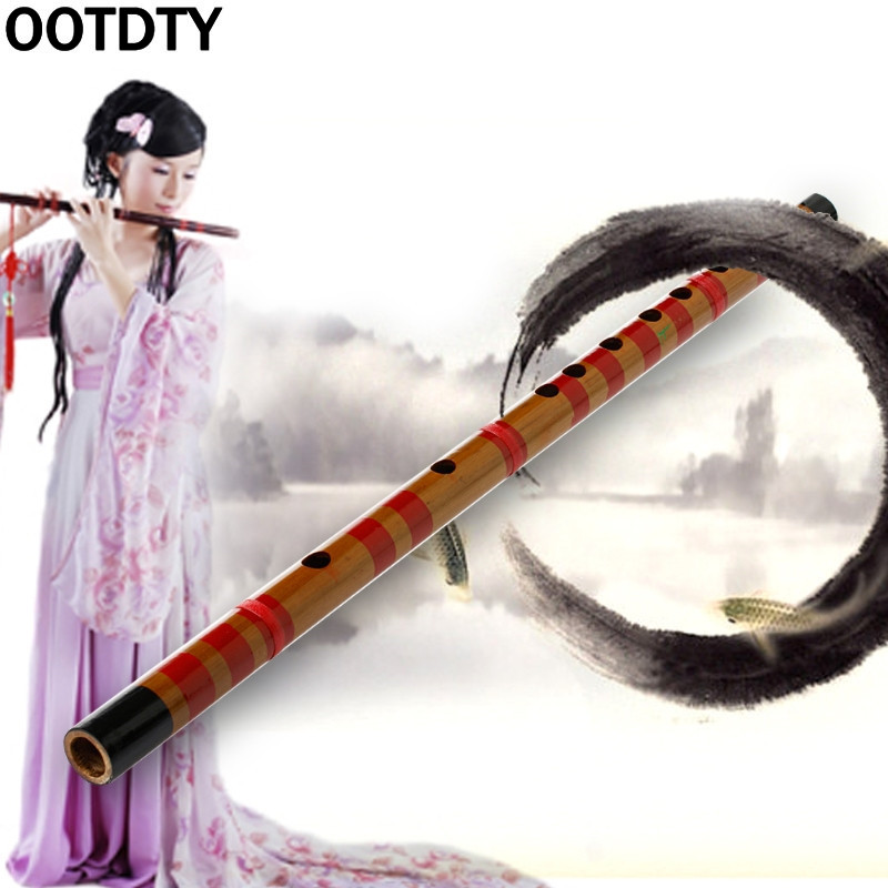 OOTDTY – Instrument de musique traditionnel à longue flûte en bambou, clarinette à 7 trous, 42.5cm