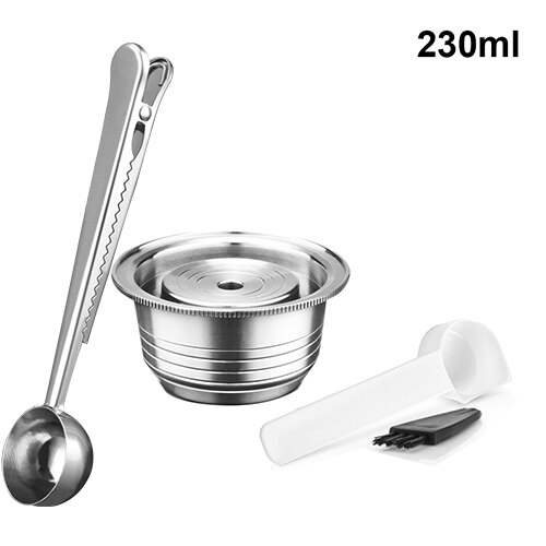 Taza grande reutilizable de acero Stianless (G2) Vertuo café cápsula filtro Espresso Vertuo GCA1 y Delonghi: 1capsule 1 spoon