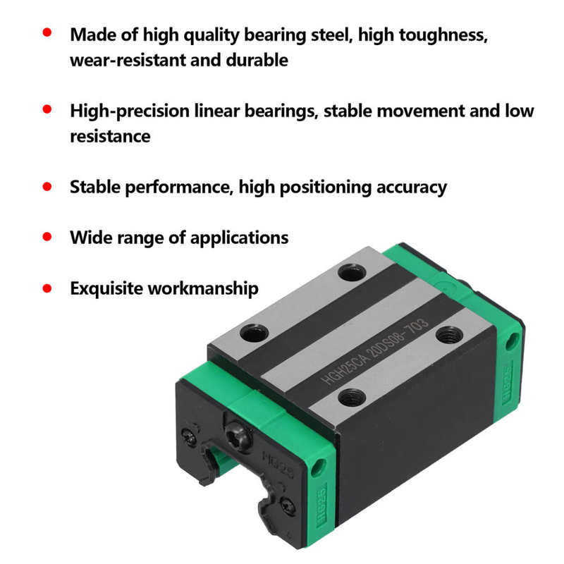 Linear Slider Bearing Steel Rail Slider Block for CNC Machines Automated Machinery Rail Slider Block