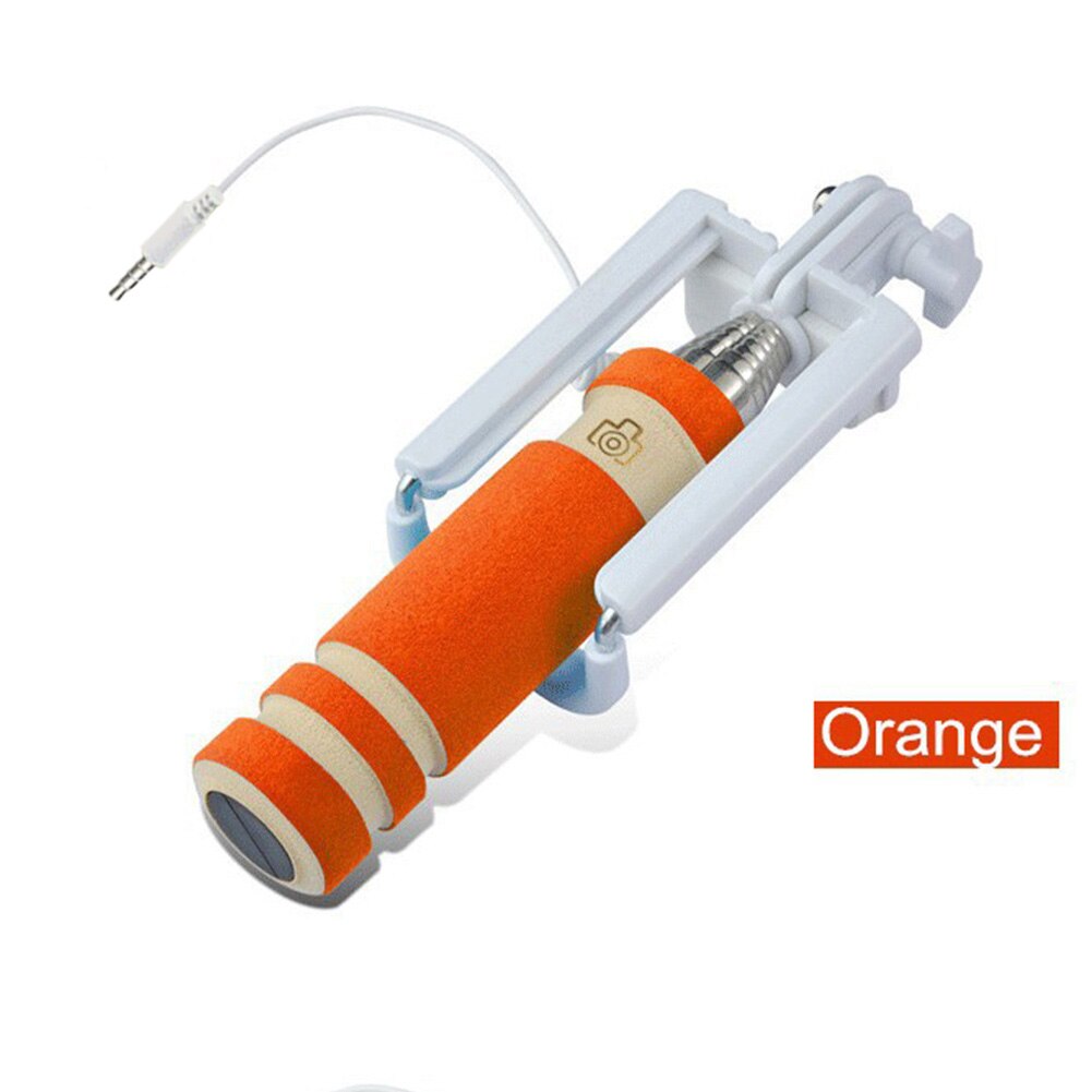 Palo Selfie Universal con cable para Android 7 6 5 teléfono Xiaomi, soporte para trípode: ORANGE