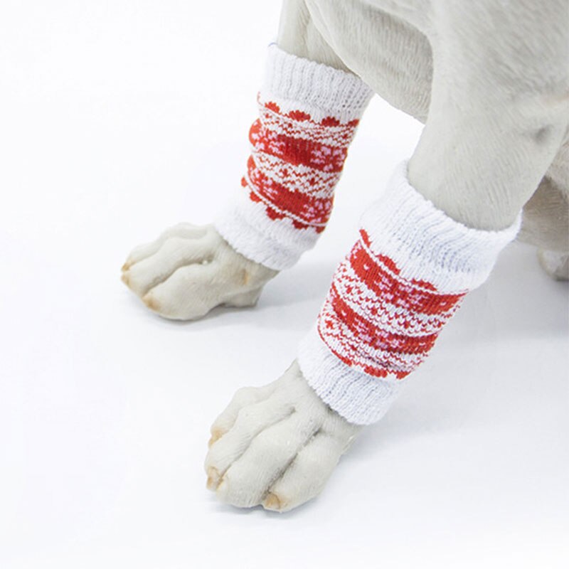 4 sztuk Pet anti-brudne legginsy Knee Dog booties skarpetki Teddy nogi skarpety zimowe ciepłe nogi Protector psy kot Puppy skarpetki pokrywy rękaw