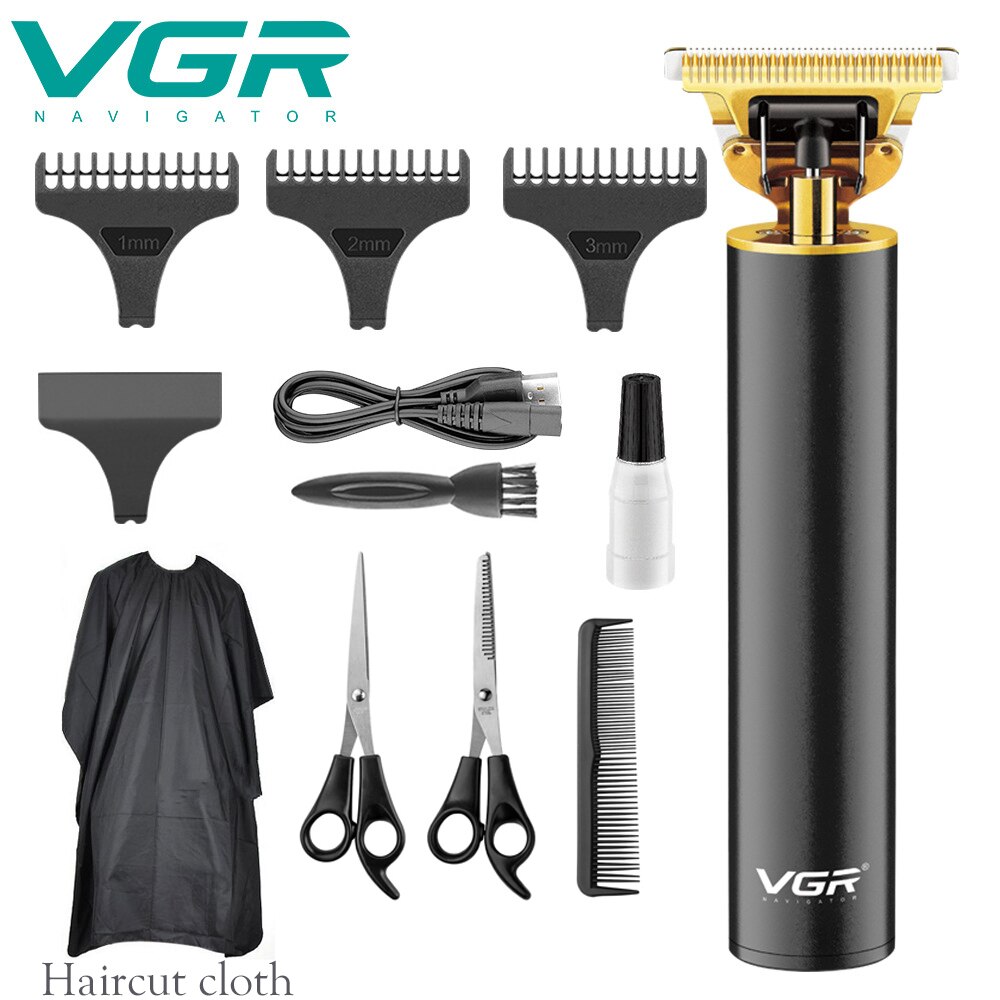 Vgr Professionele Tondeuse Kapper Tondeuse Voor Mannen Cordless Rand Elektrische Haar Snijmachine Kapsel Li-Ion Batterij: KIT