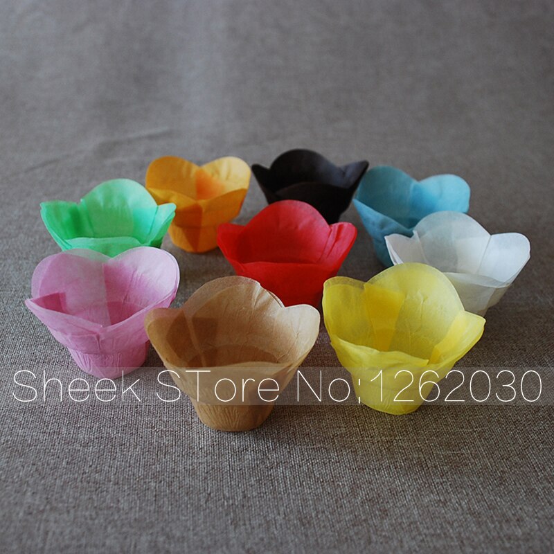 (Multicolor) Standaard Lotus Bakselkoppen,/Cupcake Liner Muffin Wrapper (100 Stuks/pak)