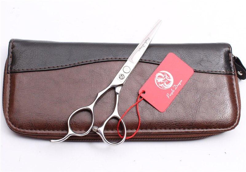 Left Hand 5.5" Purple Dragon Barber Shop Silver Cutting Scissors Thinning Shears Hair Scissors Styling Tool Z8000: Z8000 Yin C 55YY