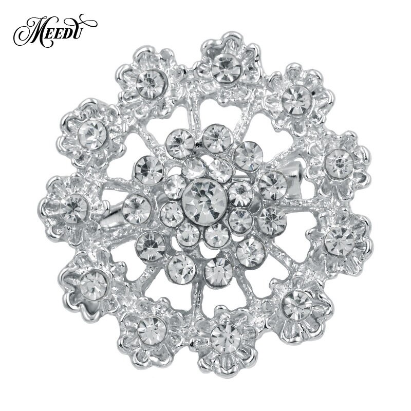 MIEG Clear Rhinestone Bijoux Pins Bloem Broches Voor Vrouwen Wedding Party Decoratie Charmant Sieraden: 558S