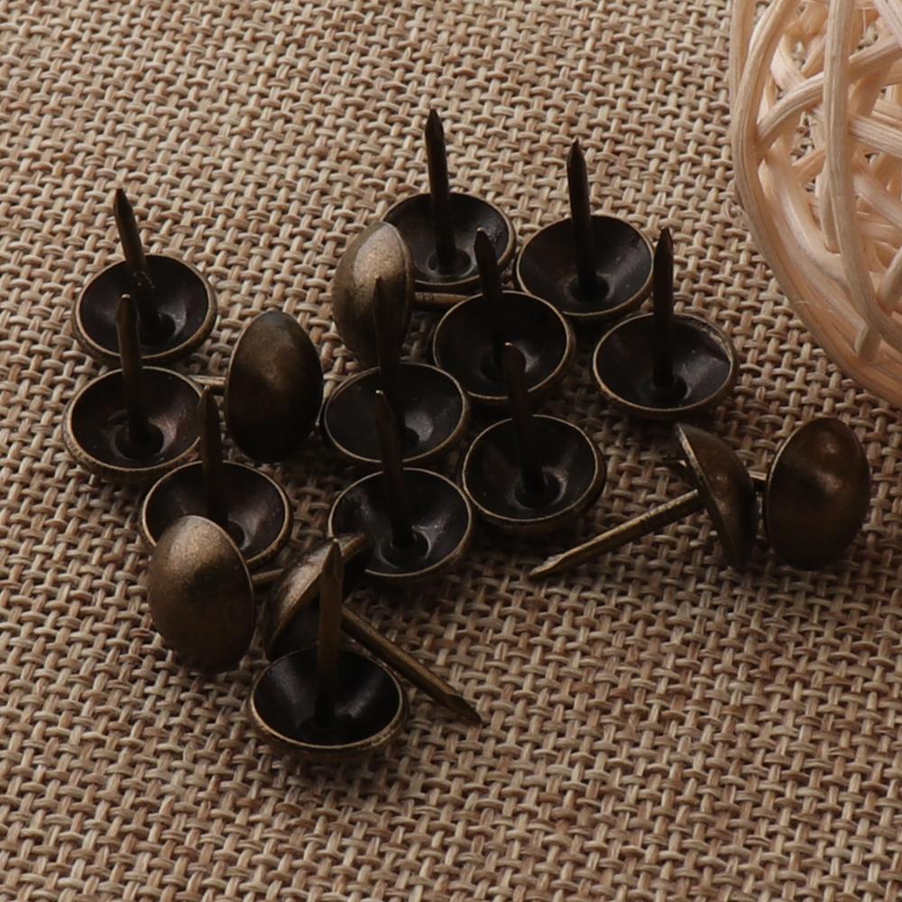 50 st klädstycken ,11mm antika bronsspikspikar nitar, klädselnaglar spikar, tumspikar gamla spikar, dubbspikar