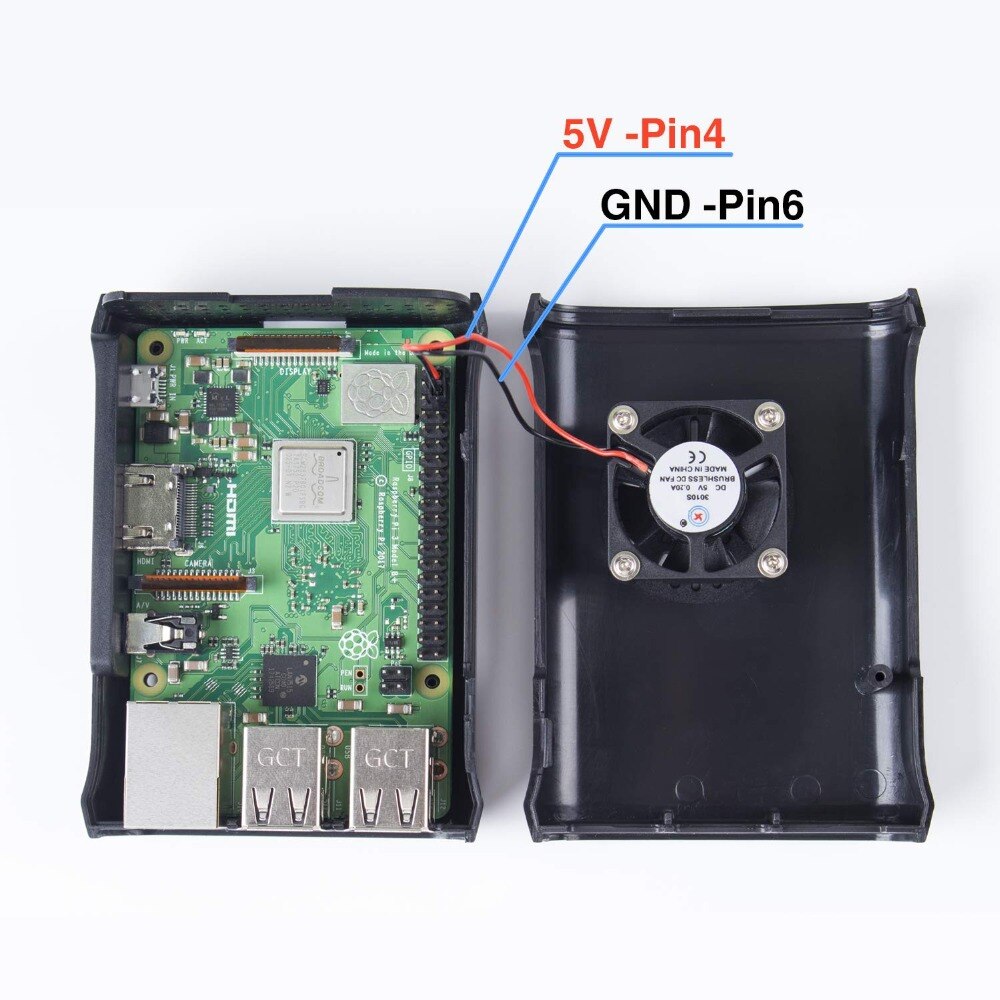 SunFounder Premium Black Case ABS voor Raspberry Pi 3B +, 3B, 2 Model B en Raspberry Pi 1 Model B + met Externe Fan