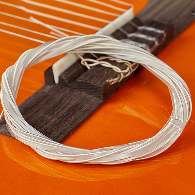 Juego de cuerdas de nailon para guitarra clásica, accesorios plateados para guitarra clásica, 6 piezas: Default Title