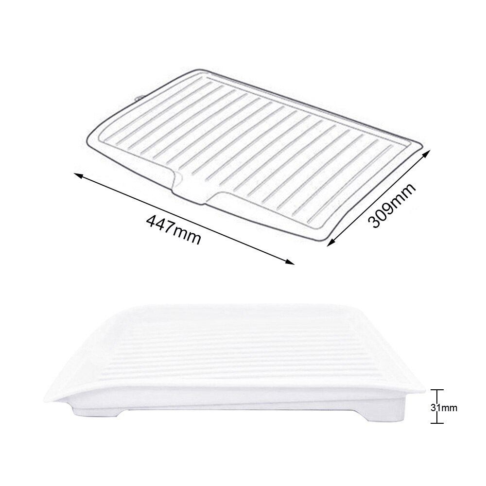 Plastic Dish Drainer Tray Large Sink Drying Rack Kitchen Ware Cutlery Drip Plate Sink Kitchen Worktop Storage Rack Organizer: white
