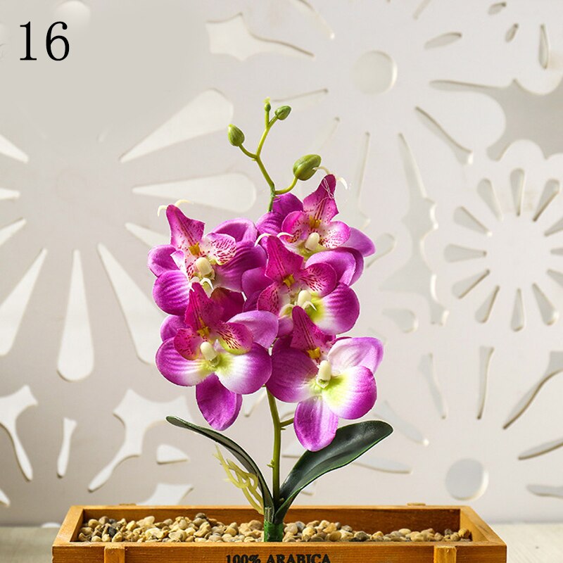 29cm de haut soie fleur artificielle papillon orchidée fleur d'orchidée pour nouvelle maison maison mariage Festival décor Simulation fleur: 16