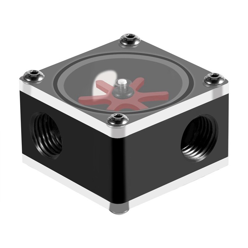 3 Way Water Cooling Flow Indicator, G1/4 Threaded 6 Impeller Water Flow Sensor for PC Water Cooling System: Default Title