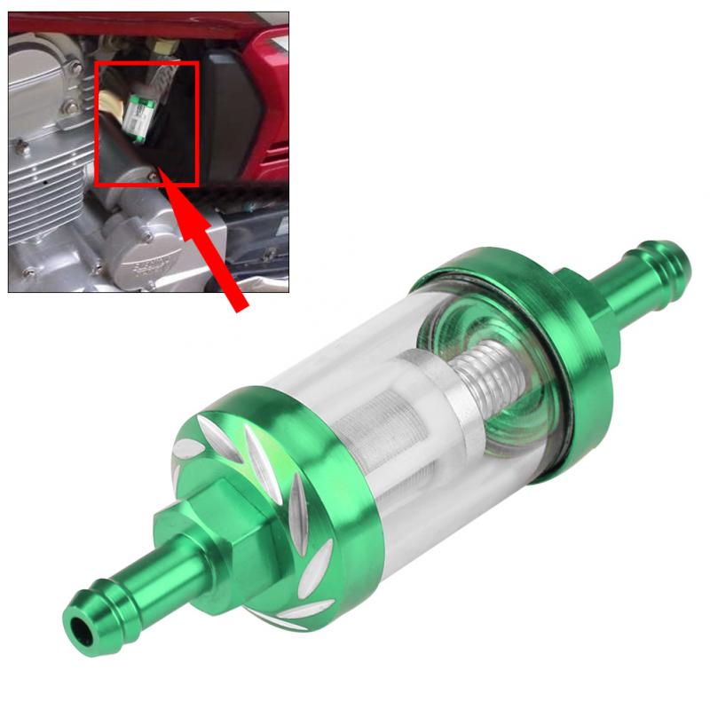 Filtro de combustible de aceite de Gas en línea de vidrio de Metal reemplazo de rosca de 8mm para accesorios de motocicleta