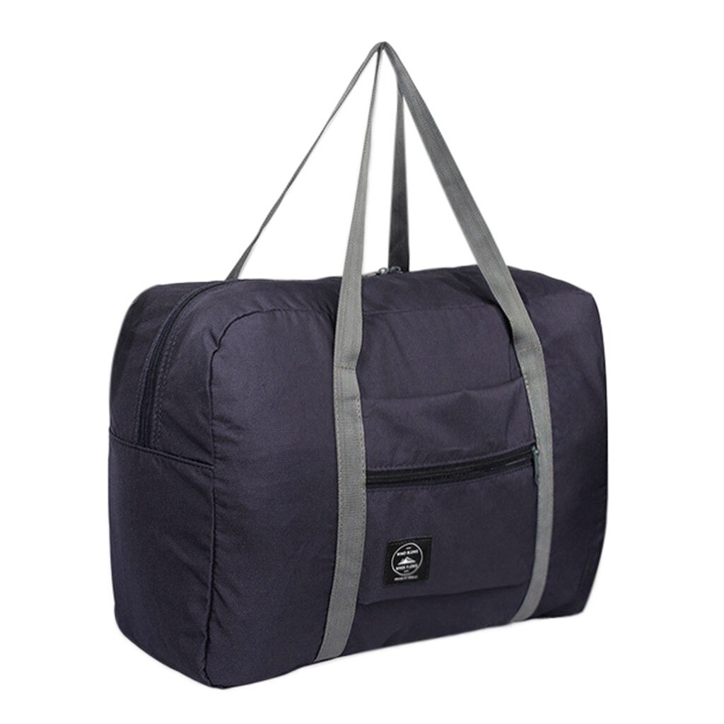 Bolsa de viaje de gran capacidad para hombre y mujer, bolso de viaje, de poliéster negro, a la: C