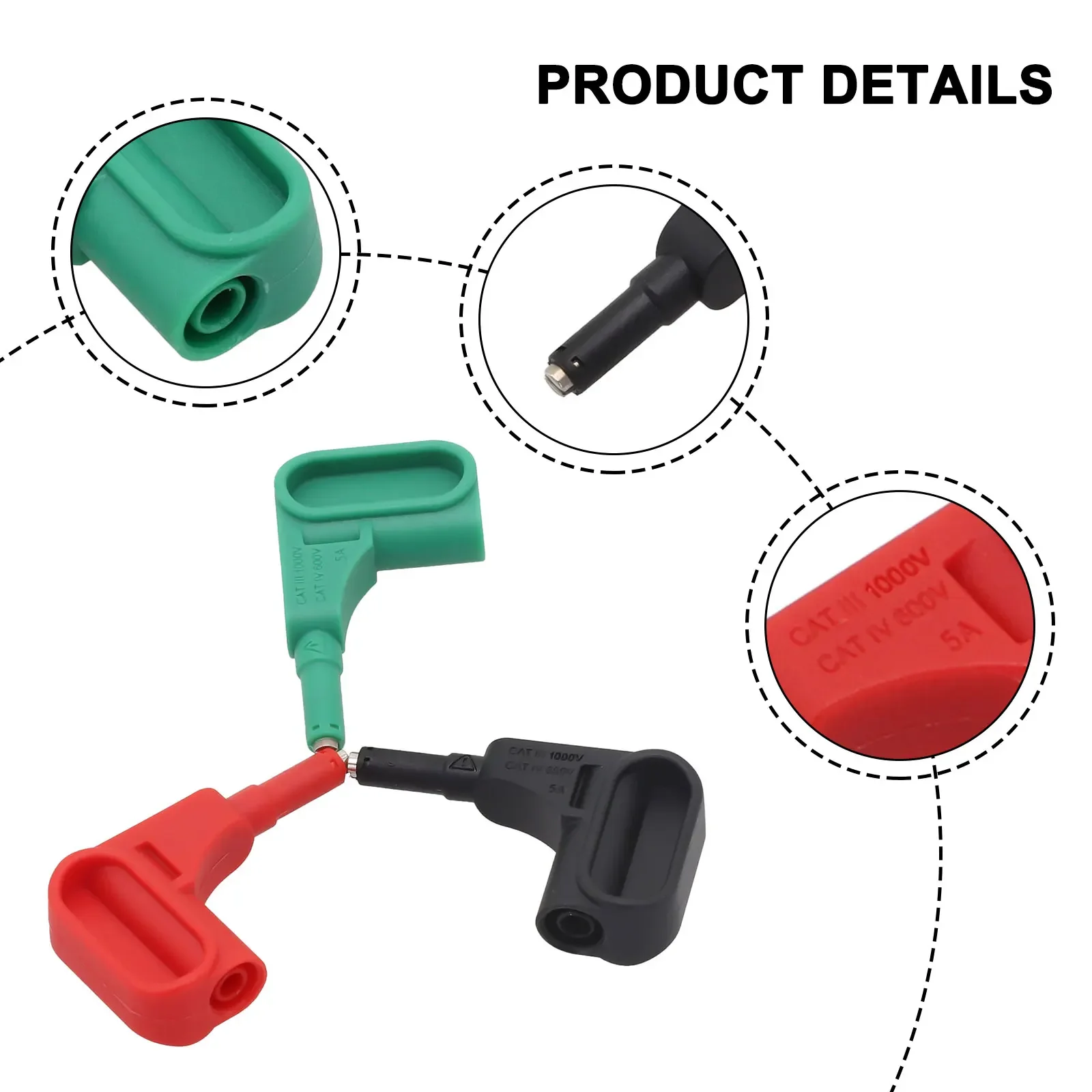 3 -delars magnetisk testprobsats multimetermagnethuvud för 4mm bananspetsar snabbmagnetprobterminal multimetertillbehör verktyg