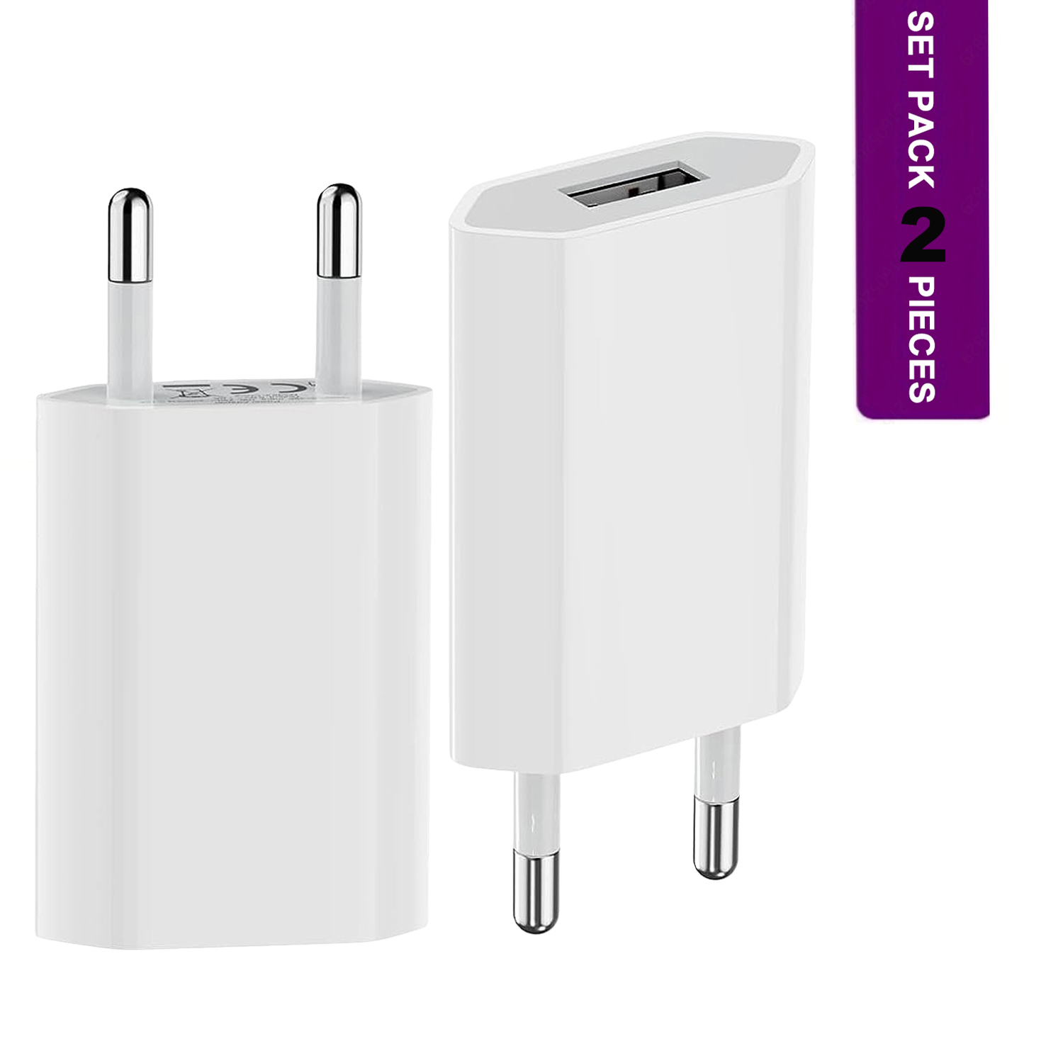 Cargador de pared USB universal 1/2/5PC 5V1A con protección contra cortocircuitos - Enchufe estándar europeo para iPhone: IL