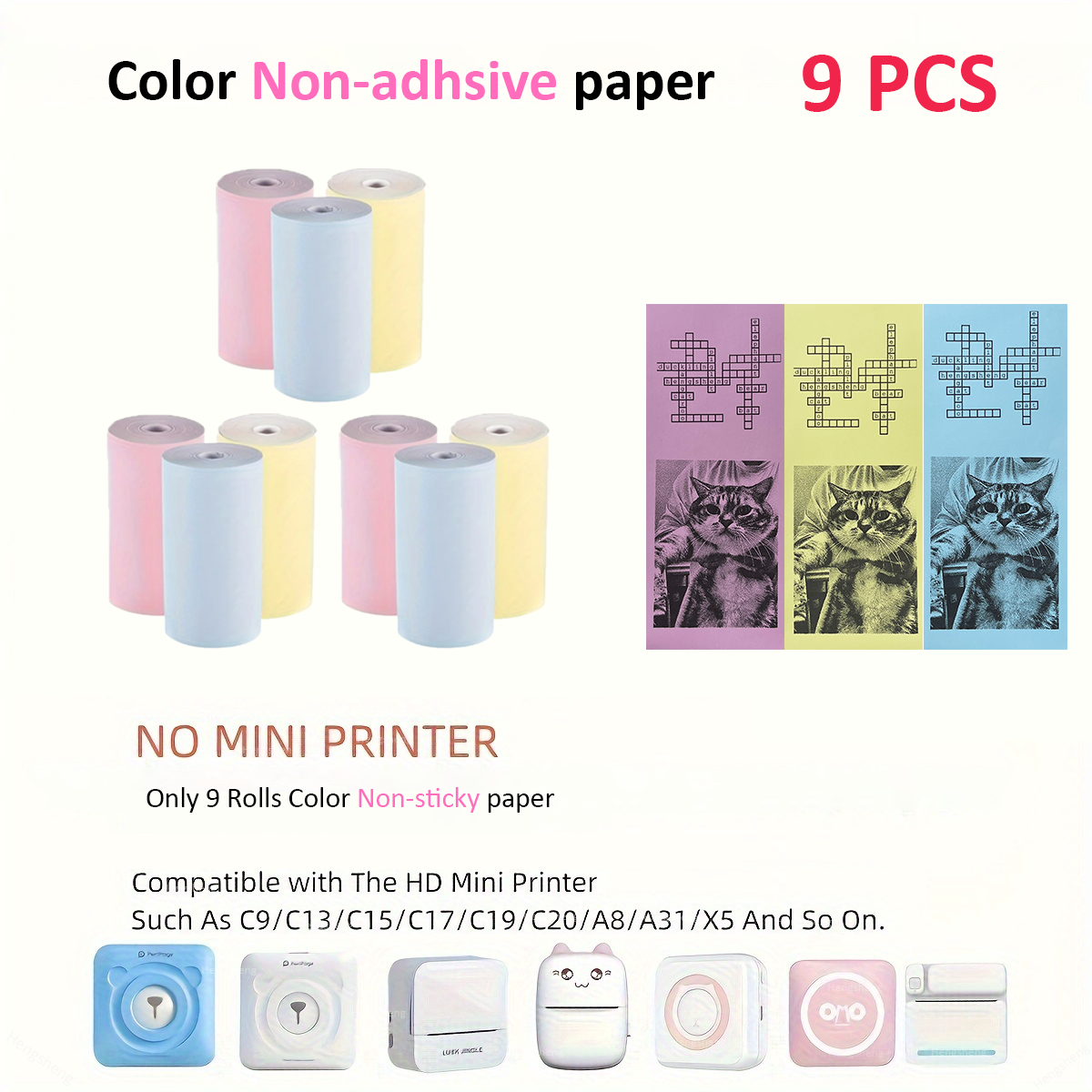 Mini Thermisch NO-Sticker Papier 57mm Voor Foto Foto Draagbare Printer Thermisch Papier Afdrukken Papier Voor Pocket Printers camera: Paars