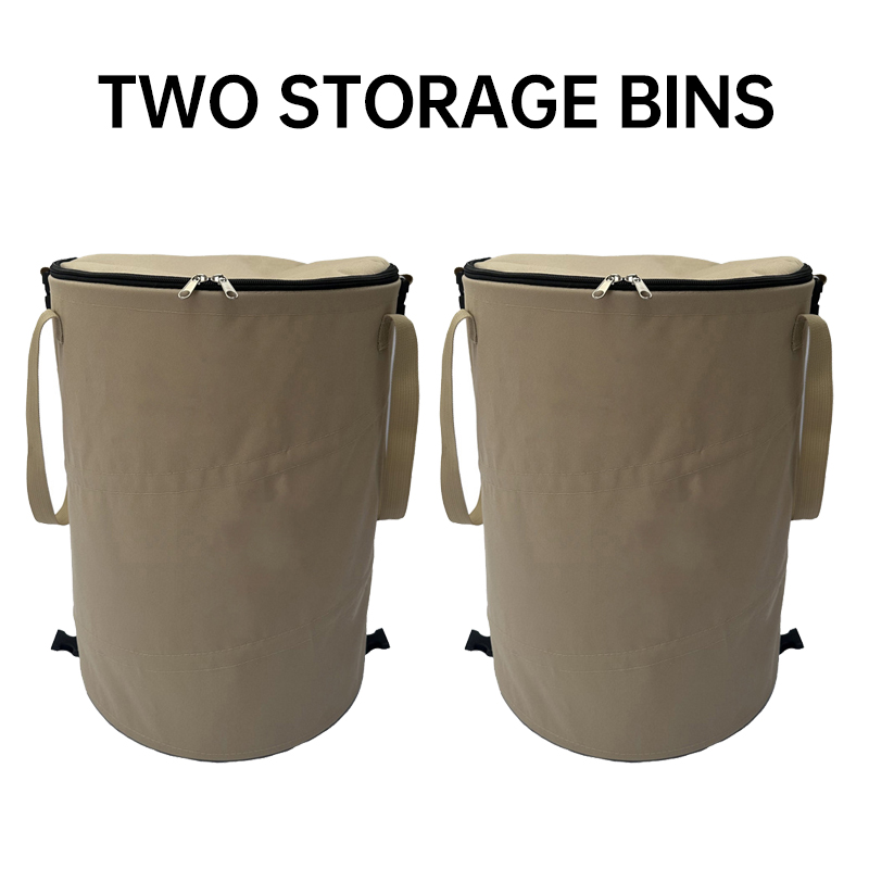 Camping Trash Can Pop-up Circular Storage Pail Canvas Foldable Recycling Bin Outdoor Garbage Garden Yard Garbage Bag: Red