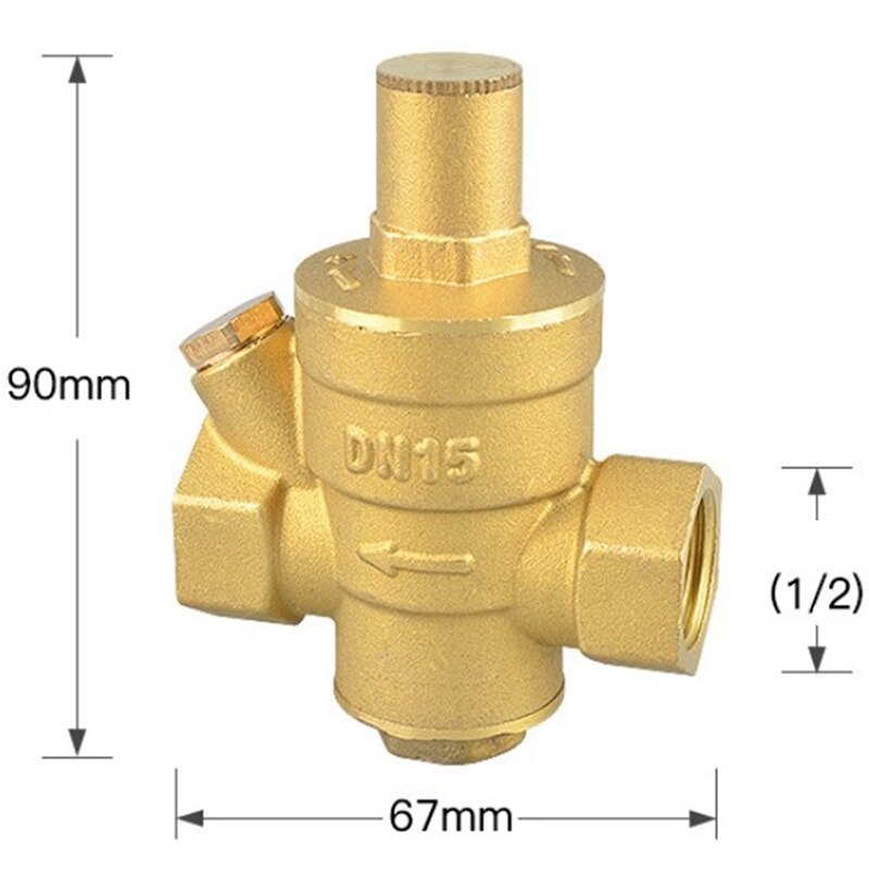 1/2 Inch Brass Pressure Reducing And Maintaining Valve DN15 Regulator Adjustable Pressure Relief Valve