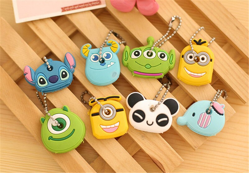 2 PCS Animal Silicon Key Caps Covers Keys Keychain Case Shell Novelty Item Figurines For key Control Dust Cover Keychain Decor