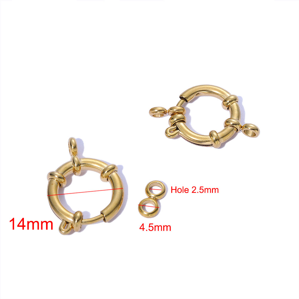 4 stuks roestvrijstalen ronde veerring sluitingen haken voor sluiting 8 connectoren armband ketting DIY sieraden maken: green