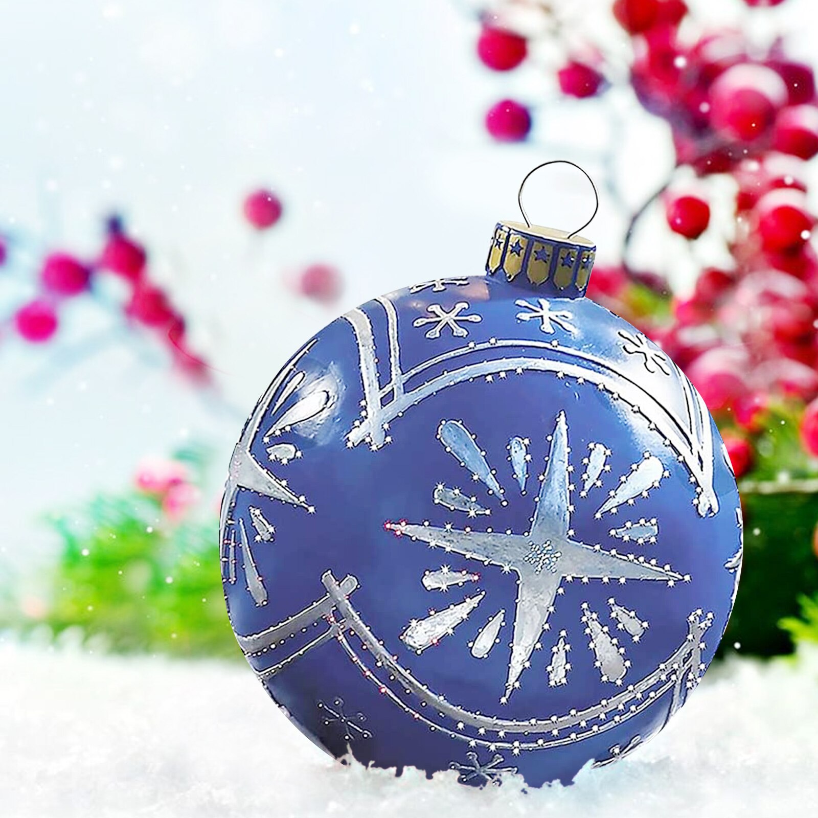 Outdoor Waterproof Atmosphere PVC Inflatable Toy Christmas Large Ball With Hanging Loop for Wedding Festival Decor Ornament