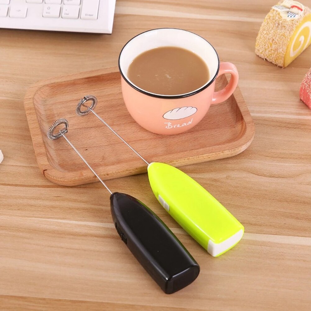 Mini Stainless Steel Electric Milk Frother Handheld Foamer Coffee Maker Egg Beater Chocolate Stirrer Portable Whisk Mixer Tool