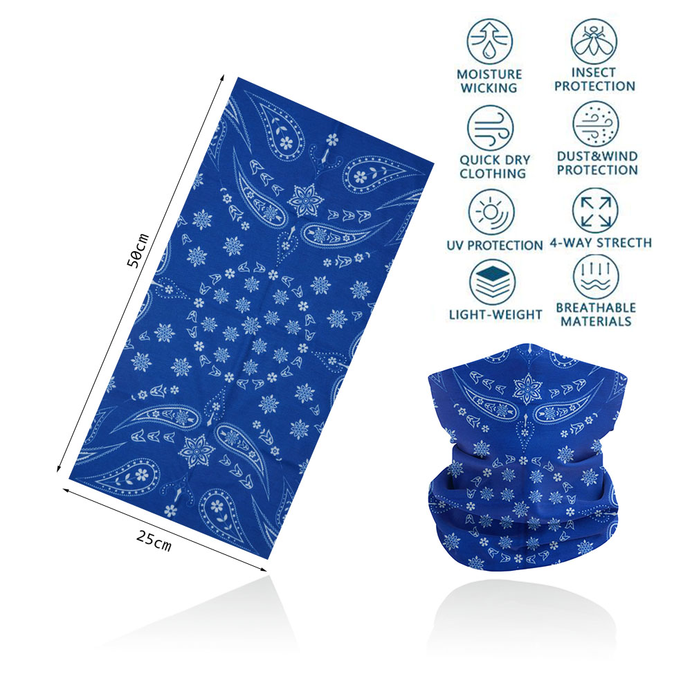 Colorful Paisley Neck Gaiter for Women Men Art Printed Windproof Riding Hiking Face Bandanas Headband Seamless Balaclava Scarf